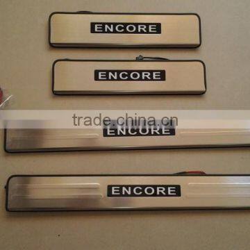 LED Welcome Pedal Side Door Sill Scuff Plate Threshold Trims ABS Chrome 4 Pcs For Encore Car Accessories 2013