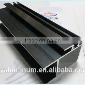 black anodized extrued aluminum profile for windows and doors