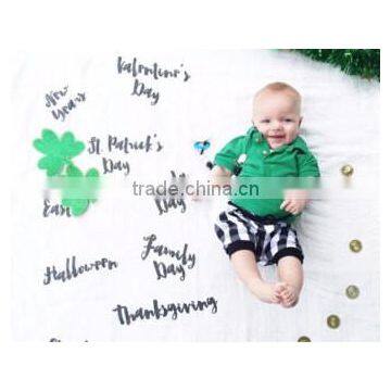 Wholesale Custom Monthly Milestone bamboo baby muslin swaddle