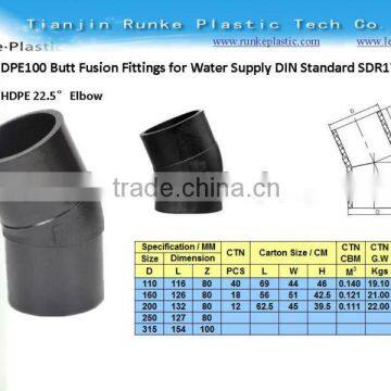 HDPE Butt Fusion Fitting for Water Supply DIN Standard SDR17