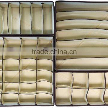 Collapsible Storage Boxes Bra Underwear Closet Organizer Drawer Divider 4 Set photo-2