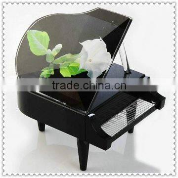 Black Crystal Flower Music Box for Decoration & Gifts