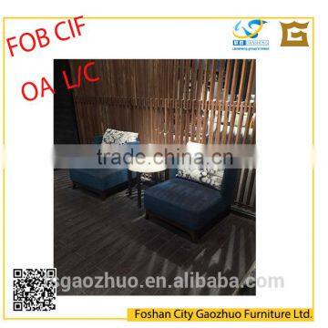 Northern-European Style Fabric Lounge Chair for Bed Room With Solid Wood Frame