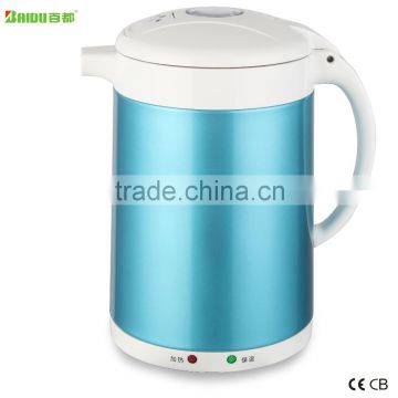 Baidu 8 Cups Stainless Steel Double Wall Insulated Hot Water Kettle Water Boiler with Cover Child Lock