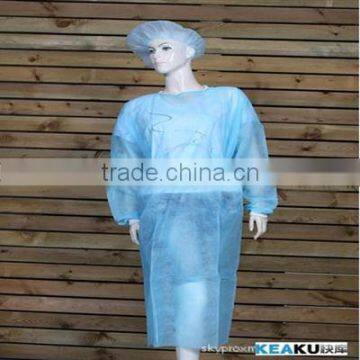 Disposable medical nonwoven gown, light blue