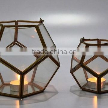 Glass Lanterns s/2 for Tea light Holder IHA028