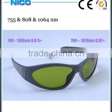 755nm and 808nm 1064nm laser protective eyewear for Alexandrite Diode ND:YAG Laser protection