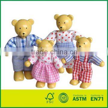 Lovely Little Bear Family Mini Wood Bear Doll