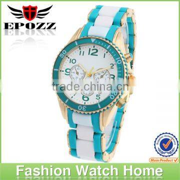 Hot japan movt stainless steel back colorful metal female watch wholesale