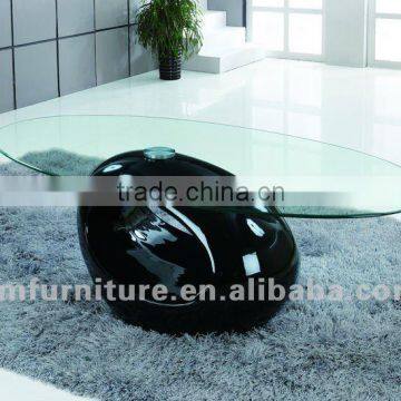 Popular clear tempered glass top coffee table