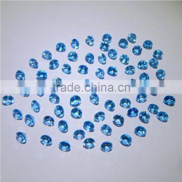 NATURAL SWISS BLUE TOPAZ CUT FACETED GOOD COLOR & QUALITY 6 MM ROUND LOT