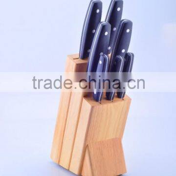 7PCS PP Handle Kitchen Knives With Pine Wood Block photo-2
