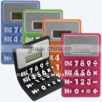 8 digital solar Silicone Calculator