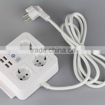 High speed charging 5V 8A France Korea type outlets with 4 usb port