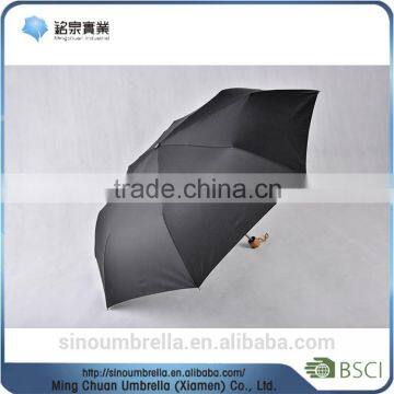 Promotional polyester fabric 2 fold black umbrella