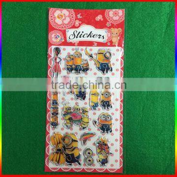 Minions embossed PVC stickers for kids