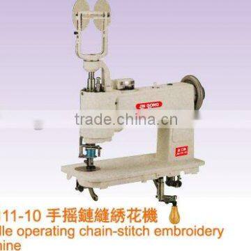 handle operating chain stitch embroidery machine