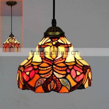 single tiffany glass pendant lamp red