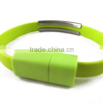 Colorful portable USB Charger Wrist Bracelet Cable for mobile phone