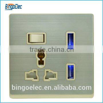 UK Standard Combination 13a Switch Socket With Double USB Socket