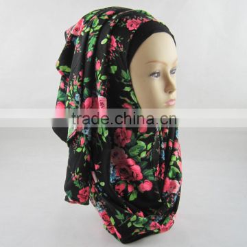 hot selling flower printed hijab fashion abaya hijab