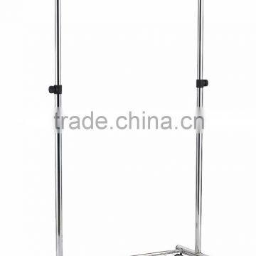 Expandable Single bar Chrome Garment Rack metal base Cloth drying rack
