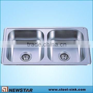 double bowl kitchen sink stainless steel