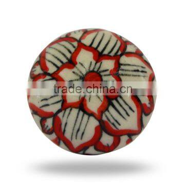 Ceramic Tomato with Six Petal Red Flower print