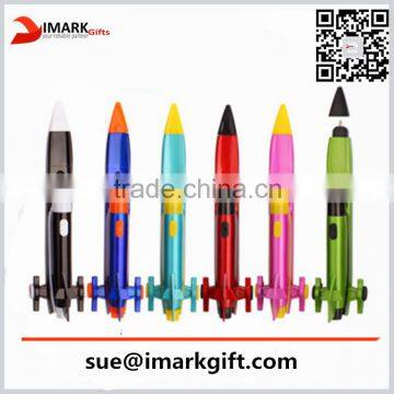 Rocket Shaped Retractable Ballpoint Plastic Touch Pen Novelty Ball Pen