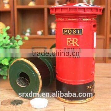 Custom design post money saving box tin money bank