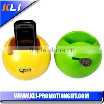 lovely round coin saving box with phone holder