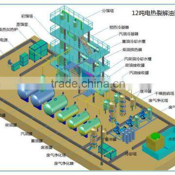 New generation waste tyre oil refine machine