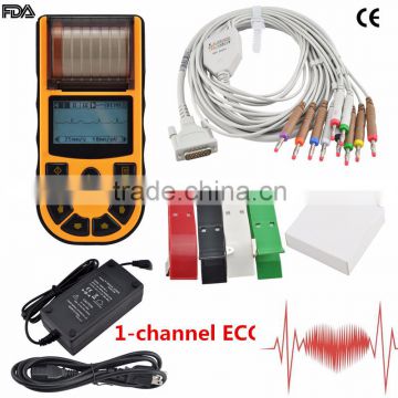 Digital 1-channel Handheld Electrocardiograph ECG EKG machine with low price