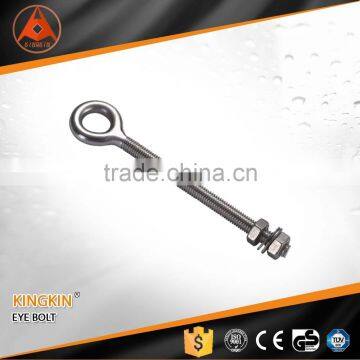 high quality stainless steel eye bolt welded with nuts AISI 304 or 316 lifting eye bolt flat eye bolt