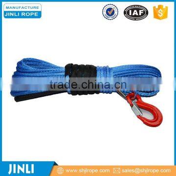 Jinli electric winch rope for jeep winch synthetic 4x4 winch rope with hook thimble sleeve