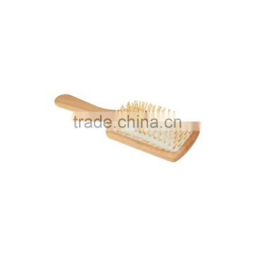 Natural Wooden Massage Hair Comb with Rubber Base & Wooden Brush