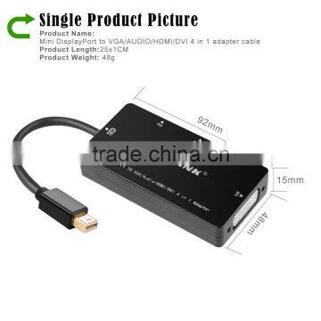 Voxlink 4 in 1 Thunderbolt Gold Plated Mini DisplayPort to HDMI Audio VGA DVI Cable Adapter photo-4