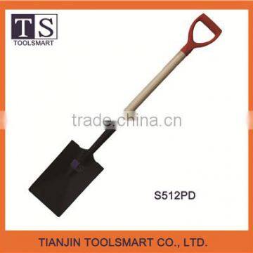 Types of spade steel garden shovel with wooden handle and plastic D grip