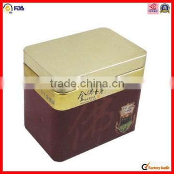 customed rectangle tea packaging tin canister