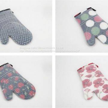 Double Layer Cotton Silicone Gloves for Baking Grill BBQ photo-2