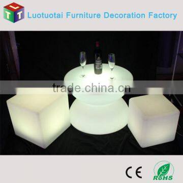 remote control white plastic lighting led cube seat with 16 multicolor change