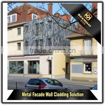 Engraved Curtain Wall Panel Laser Cutting Aluminium Perforated Facade Panel
