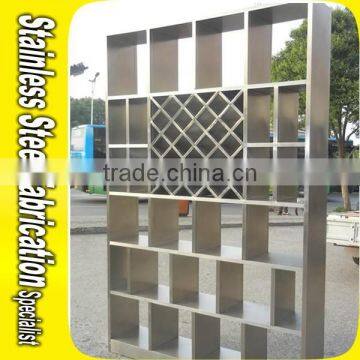 Foshan Custom Design Stainless Steel Wall Wine Rack for Bar Metal Wine Rack