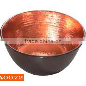 Inner Hammered & Outer Black Coated Finished Copper Bowl