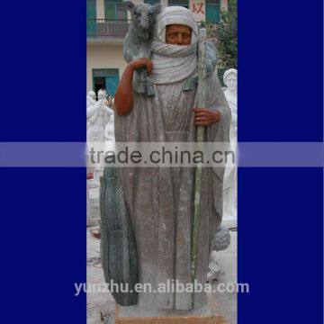 Hand Carved African Style Marble Stone Life Size Man Statue photo-3