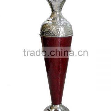 Enamelled Hammered Vase