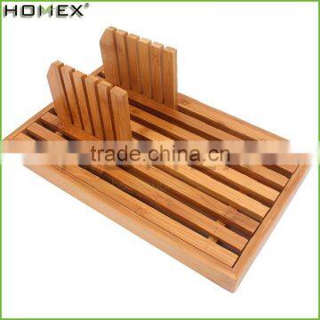 Bamboo manual bread slicer Homex BSCI/Factory