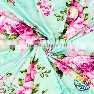 Hot Selling Summer Baby Mint Flower Blanket Custom Print Muslin Swaddle Blanket