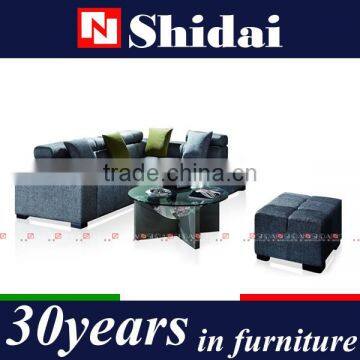 Modern Grey Living Room Sofa Adjustable Headrest Pillows Fabric Couch G163 photo-2