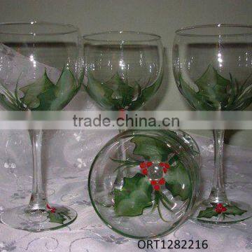 Hand painted goblet/fantastic design wine glass